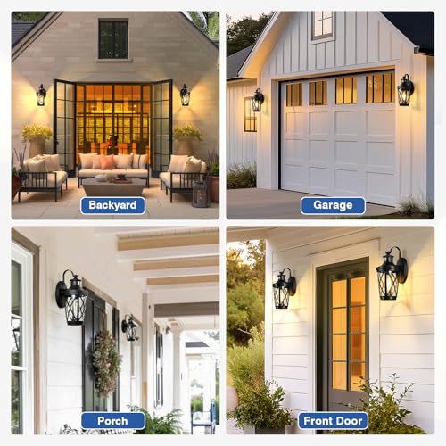 Porch Lights Outdoor Motion Sensor (Black / 2-Pack)