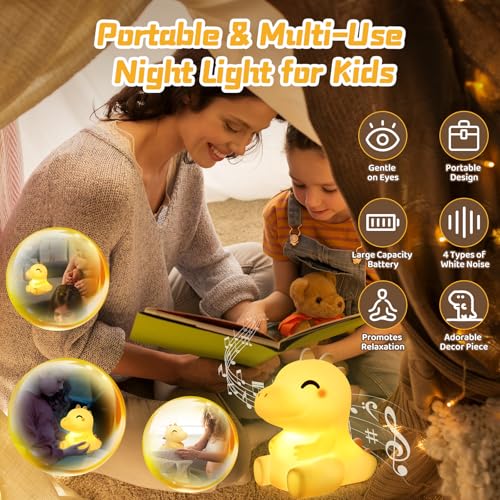 Dinosaur Gifts for Room Decor Squishy Night Light for Kids