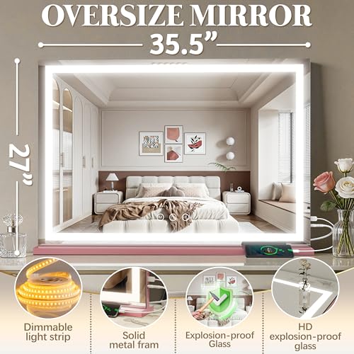 Large Vanity Mirror with Lights