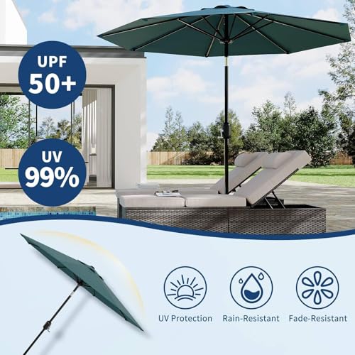 9FT Patio Umbrella 8 Sturdy Ribs Outdoor Table Umbrella