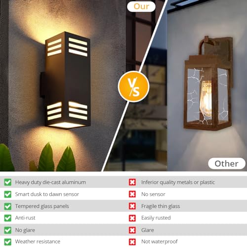 Dusk to Dawn Outdoor Wall Sconce (2 Count)