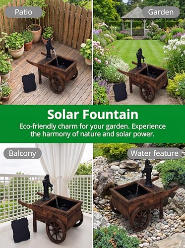 Carbonized Wood Outdoor Freestanding Fountain