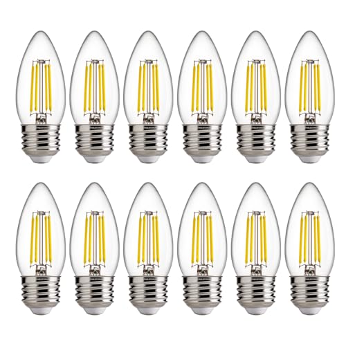 5000K Daylight Dimmable LED Candelabra Bulbs (12 Count)