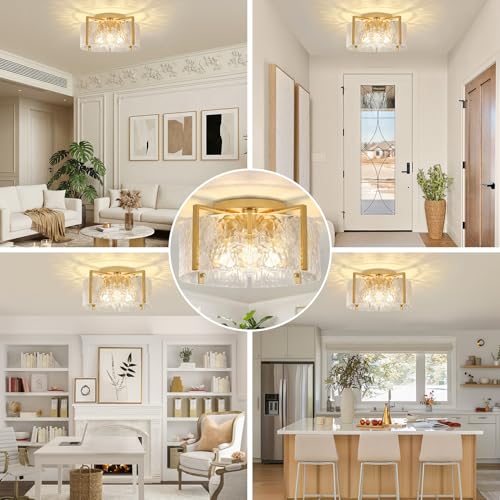 16'' Gold Semi Flush Mount Ceiling Light