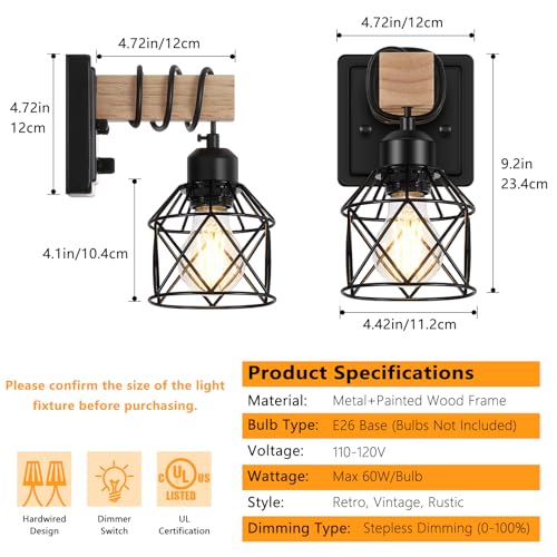 Dimmable Wall Sconces Set of Two