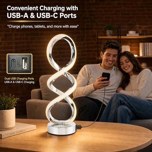 Modern Spiral LED RGB Table Lamp