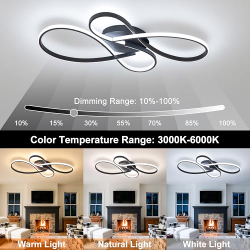 66W Dimmable Modern LED Ceiling Light Fixtures 3000K