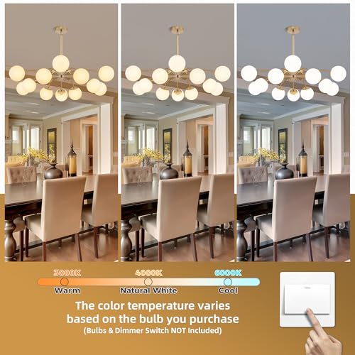 12 Light Milk Glass Pendant Light