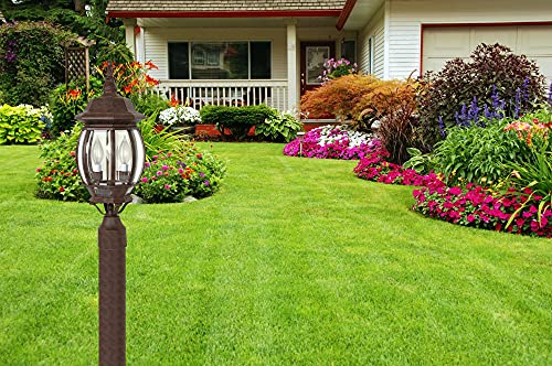 60/898, 3-Light Outdoor Post Lantern, Bronze, Beveled Glass