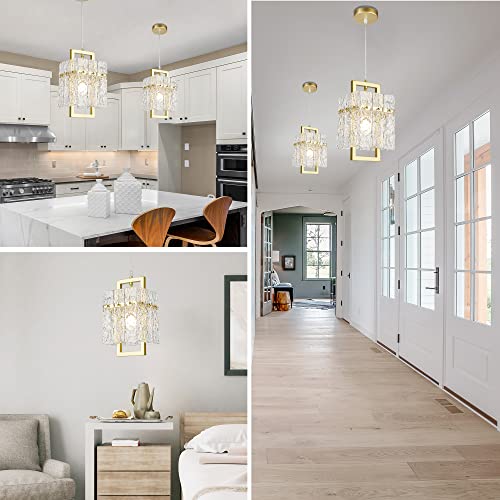 Gold Crystal Pendant Light for Kitchen Island