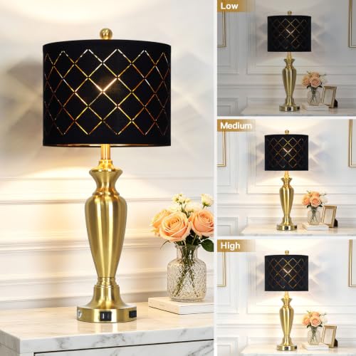 30" Tall Gold Table Lamps Set of 2 for Living Room & Bedroom (2 Count)