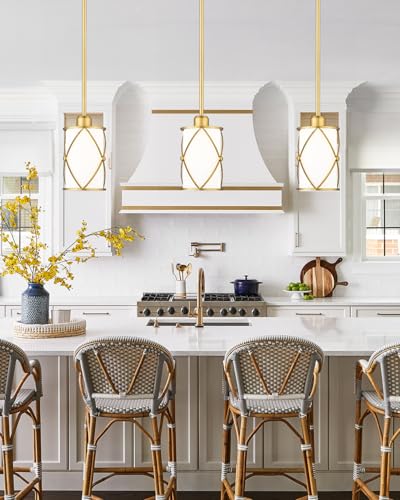 Brushed Gold Pendant Lights Kitchen Island 3 Pack (3 Count)