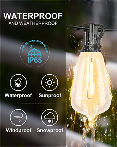 LED Outdoor String Lights 200FT Patio Lights with 96 Shatterproof ST38 Vintage Edison Bulbs (96 Foot)