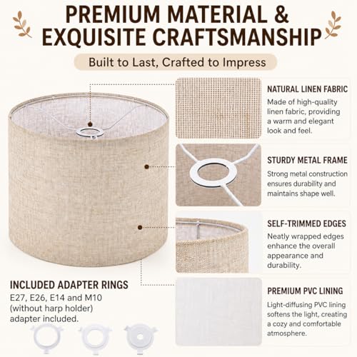 medium size drum lampshades Set of 2 for table lamps