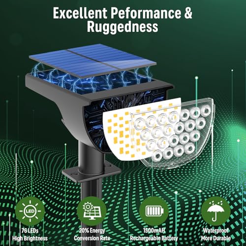 Solar Lights Outdoor Waterproof IP65 (6 Count)