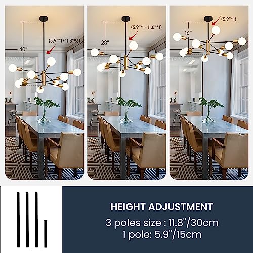 Sputnik Chandeliers Modern Black and Gold Chandeliers 10