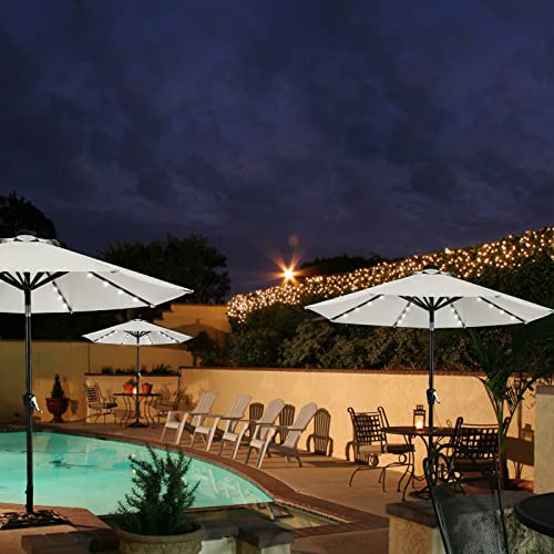 9ft Patio Umbrella with Solar Lights