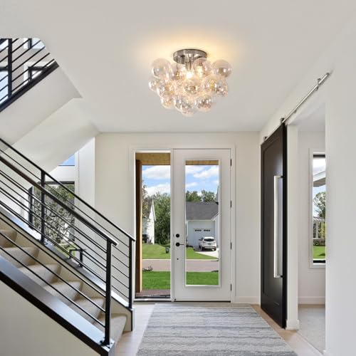 Brushed Nickel Flush Mount Ceiling Light Fixture