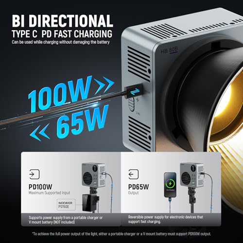 80W LED Video Light with 72Wh Battery