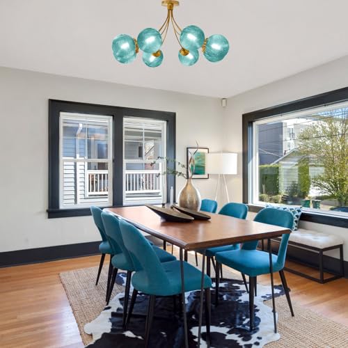 Modern 8 Lights Chandelier Ceiling Pendant Light Dining Room Chandelier Over Table 32.2" Flush Mount Ceiling Lights for Living Room Bedroom Kitchen