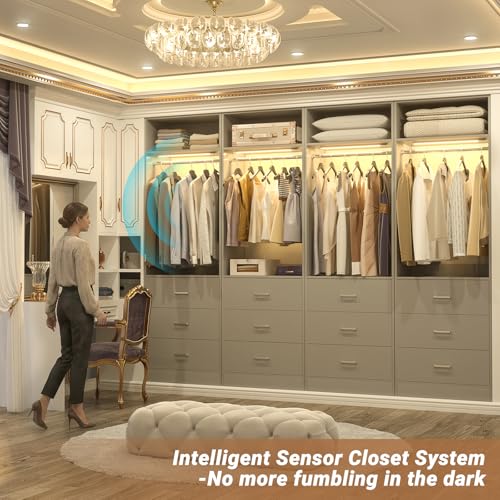 Freestanding Closet Systems with 4 Motion Sensor LED Lights