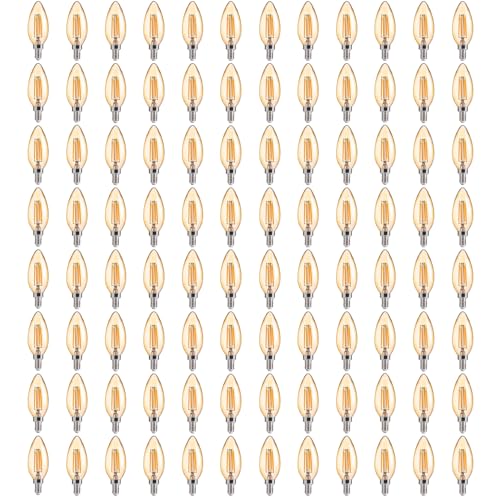 Amber LED Candelabra Light Bulbs 40W Equivalent (96 Count)