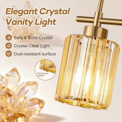 Modern Crystal Bathroom Light Fixtures Over Mirror