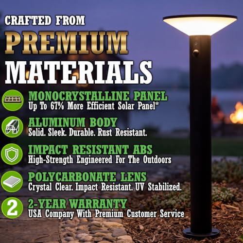 Premium Solar Pathway Lights Outdoor (4 Count)