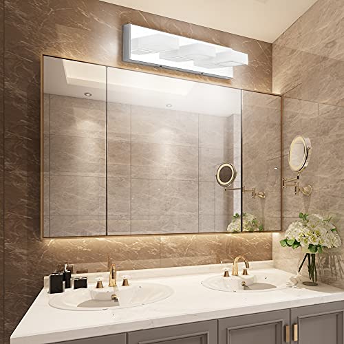 Modern LED Bathroom Vanity Lights Chrome Stainless Steel Acrylic Bathroom Wall Lighting Fixtures Modern LED Vanity Lights Over Mirror