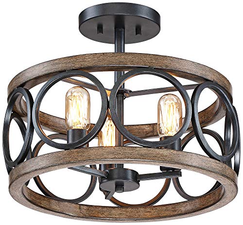 Salima 16" Wide Black Wood 3