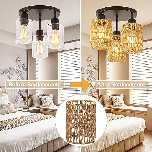 1.63in Fitter Farmhouse Pendant Light Lamp Shade Cover for Chandelier