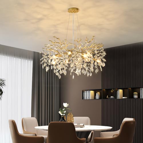 Gold Tree Branch Chandelier 32" 10
