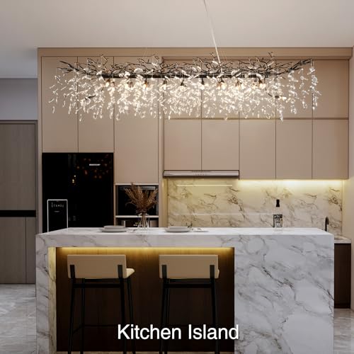 71" Black Crystal Chandelier