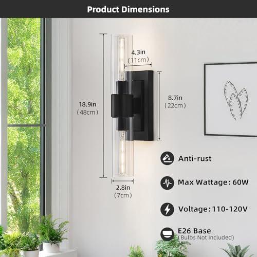 Black Wall Sconces Set of Two (2 Count)
