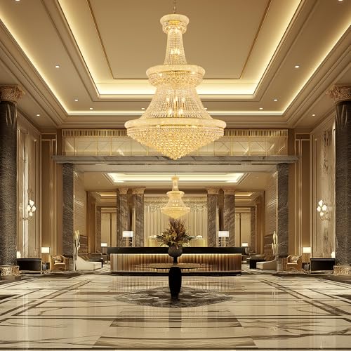42 Inch Gold Crystal Eiffel Tower Chandelier