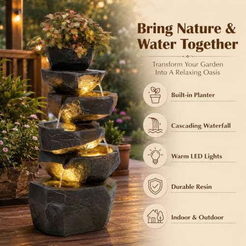 27H Outdoor Water Fountain with 5