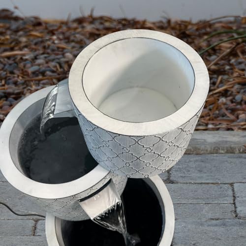 33.5" Zinc Metal Tiered Water Fountain with Planter