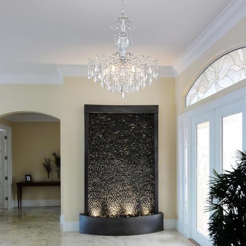 6 Light Crystal Chandelier Pendant Ceiling Light Modern Lighting Fixture for Bedroom Hallway Bar Kitchen Bathroom