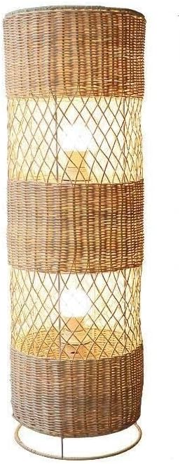 Contemporary Japanese Rattan LED Floor Lamp - Zen Style Lighting for Home 31.4"