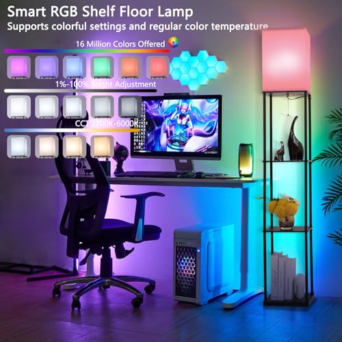Floor Lamp with Shelves