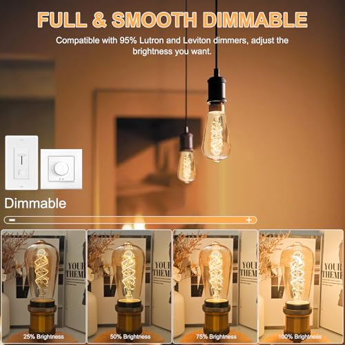 E26 LED Vintage Edison Light Bulbs 40 Watt (2 Count)