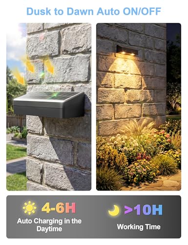 Fence Lights Solar Powered with Remote (8 Count)