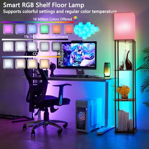 Floor Lamp with Shelves