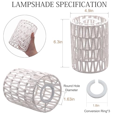 3 Pack Boho Rattan Lamp Shades