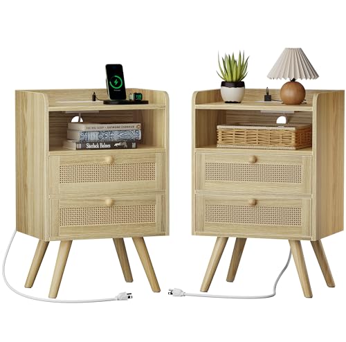Night Stand with Charger Station (2 Count)