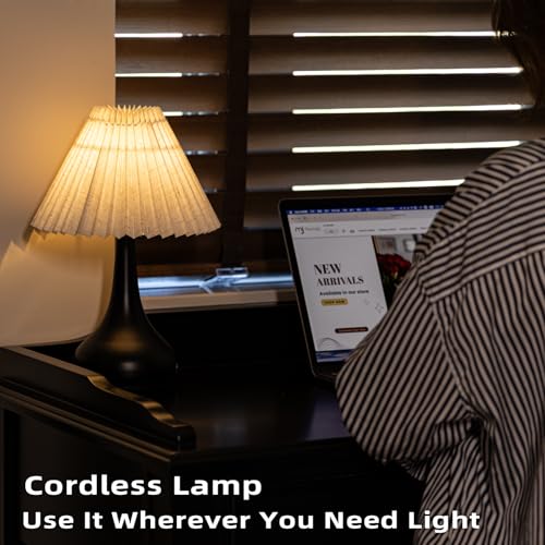 Pleated Cordless Table Lamp