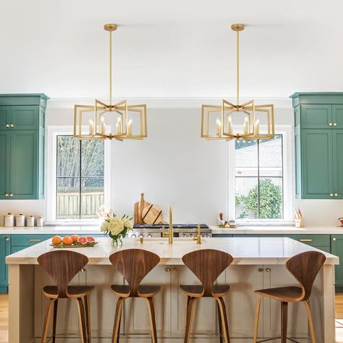 8 Light Modern Farmhouse Gold Geometric Chandelier
