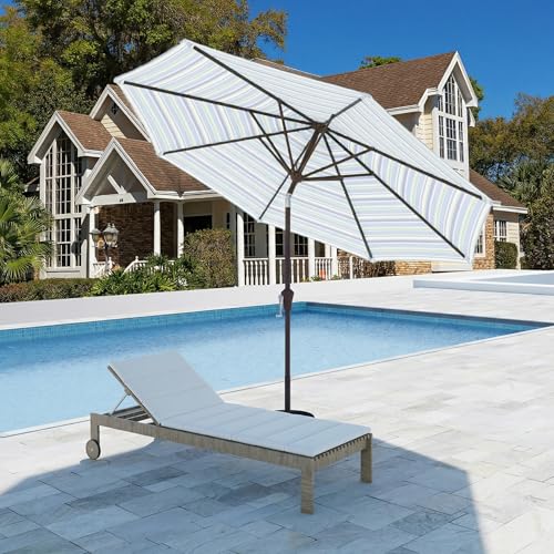9FT Patio Umbrella with Solar Lights