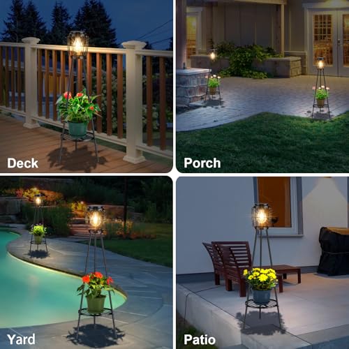 2 Pack Solar Lights with Plant Stand (2 Count)