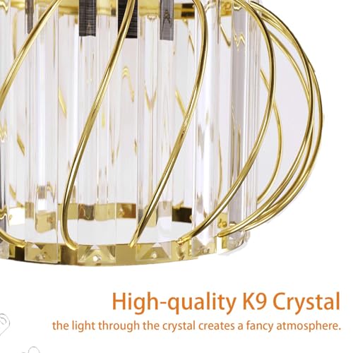 Gold Crystal Ceiling Light Fixture